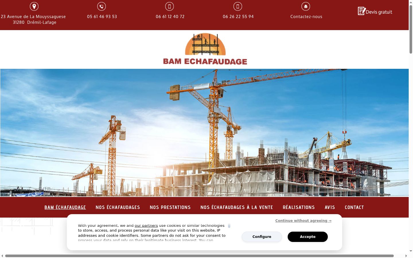 Screenshot of the consent banner shown before any interaction