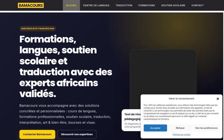 Screenshot of bamacours.com