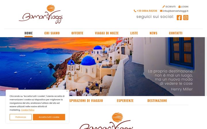 Screenshot of bamariviaggi.it