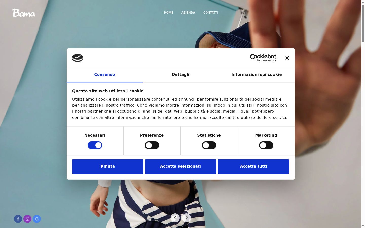 Sutikimo reklamjuostės, rodytos prieš bet kokią sąveiką, ekrano kopija