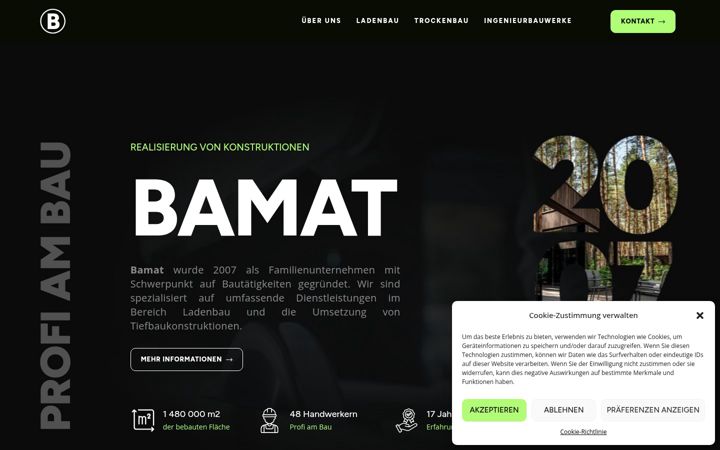 Skärmbild av bamat.at