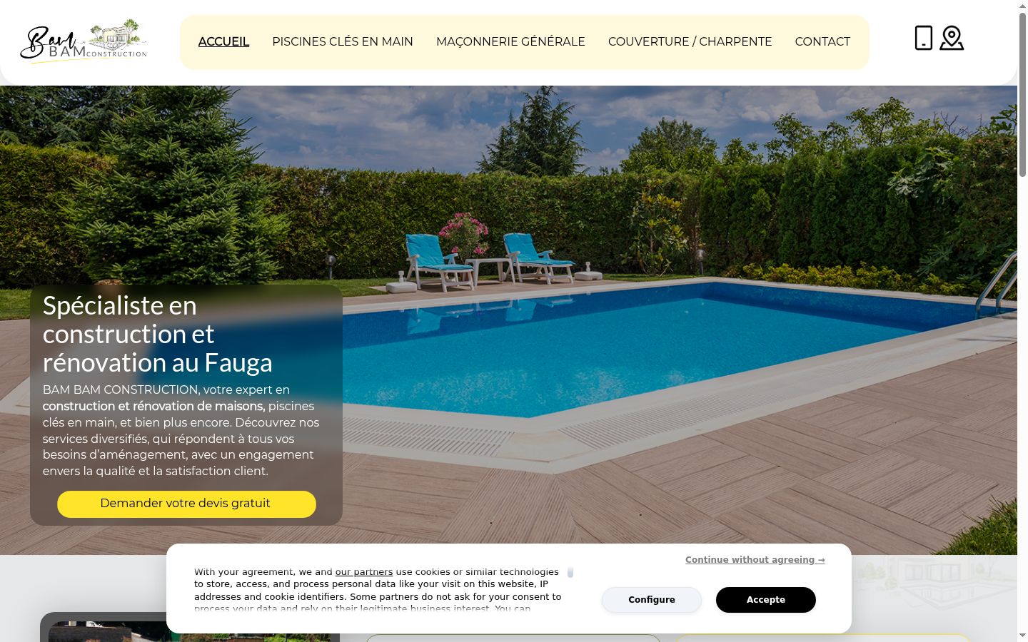Screenshot of the consent banner shown before any interaction