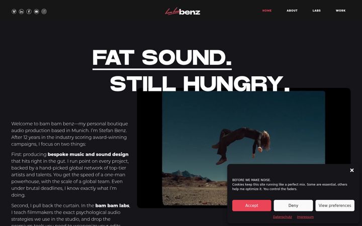 Screenshot of bambambenz.com