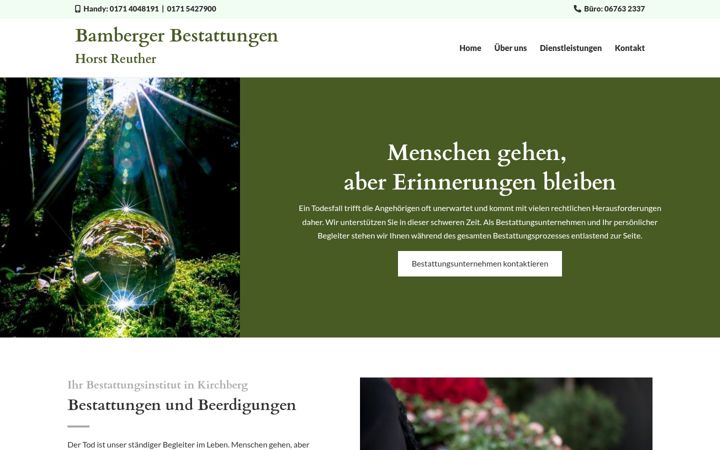 Screenshot of bamberger-bestattungen.de