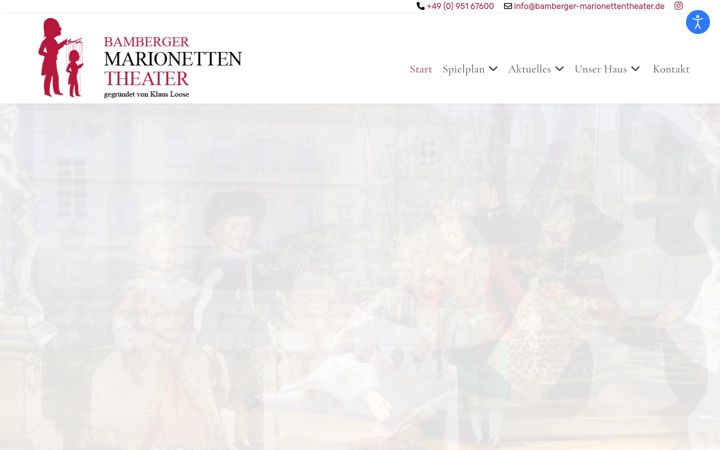 Captură de ecran a bamberger-marionettentheater.de