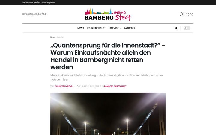 Screenshot of bambergerfood.de
