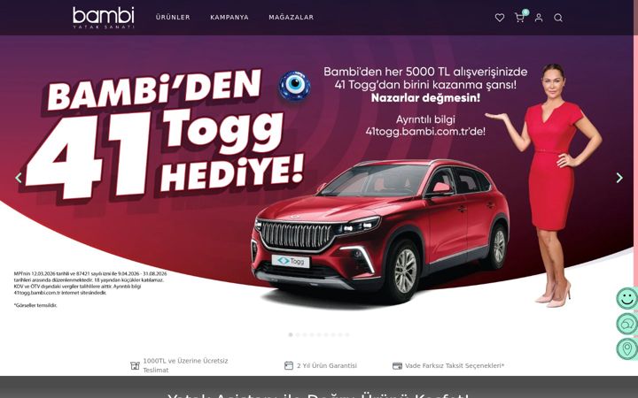 Snímek obrazovky bambi.com.tr