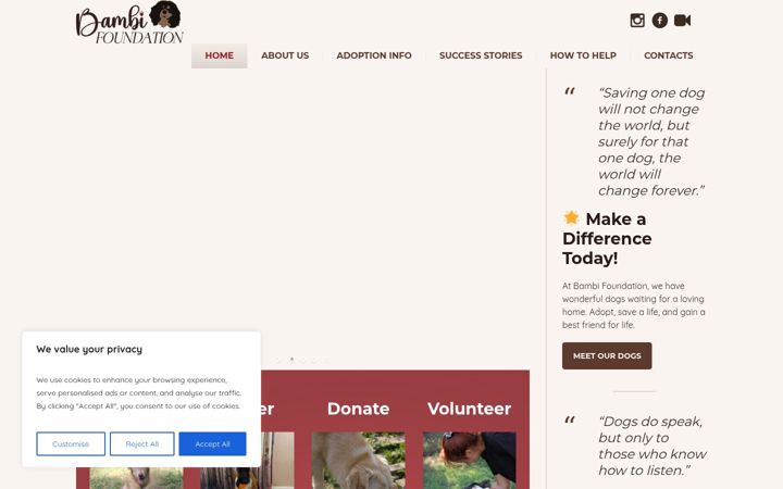 Screenshot of bambifoundation.com