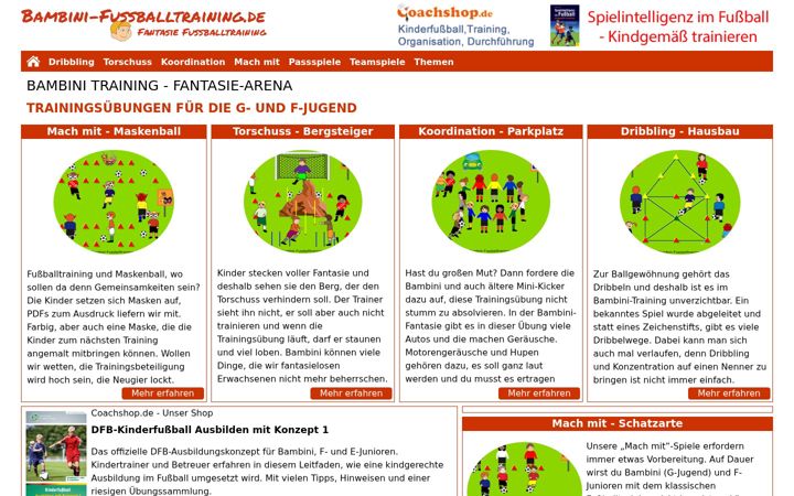 Screenshot of bambini-fussballtraining.de