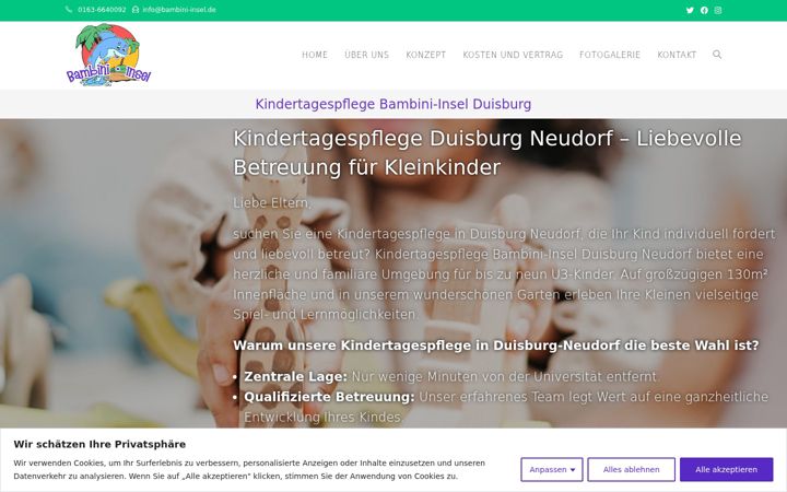 Captură de ecran a bambini-insel.de