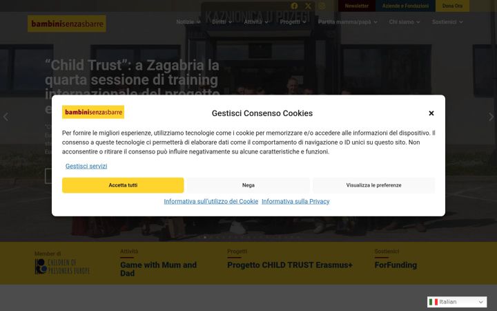 Screenshot of bambinisenzasbarre.org