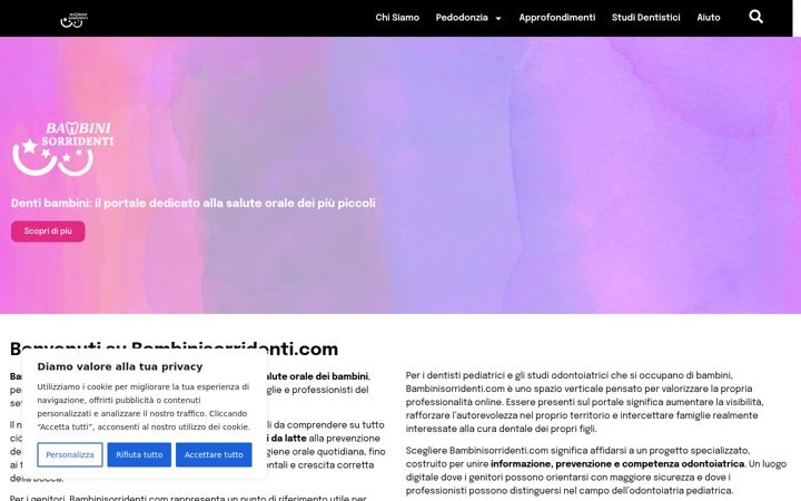 Screenshot of bambinisorridenti.com