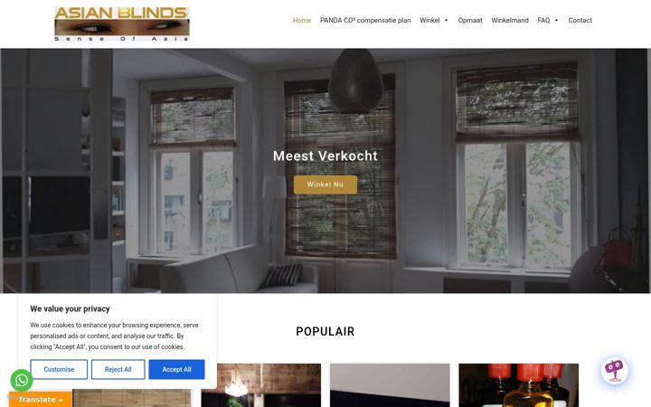 Screenshot von bamboegordijn.nl