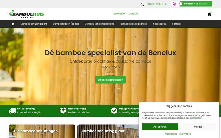 Screenshot von bamboehuisbenelux.nl