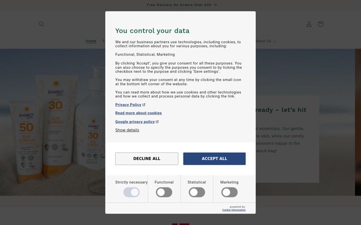 Screenshot of bambonature.co.uk