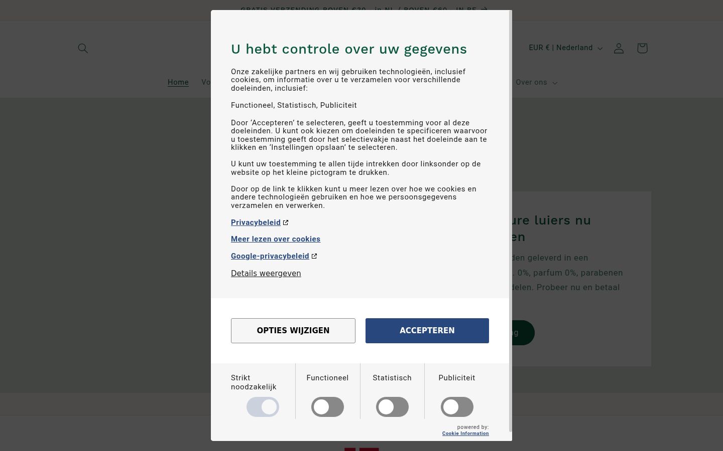Snímka obrazovky banera súhlasu zobrazeného pred akoukoľvek interakciou