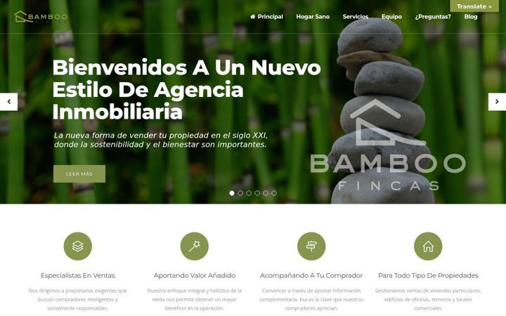 Képernyőkép: bamboofincas.eu