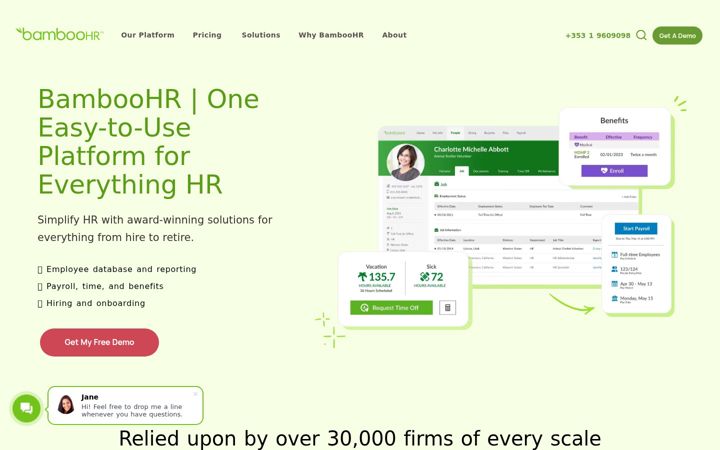 Screenshot of bamboohr.ch