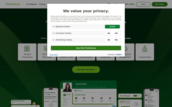 Zrzut ekranu bamboohr.com