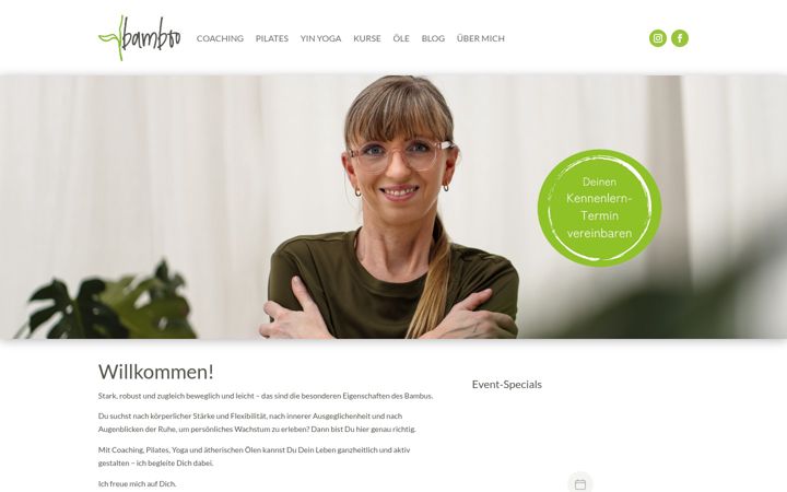 Skjámynd af bamboopilates.de
