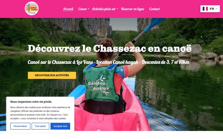 Screenshot of bamboucanoe.com