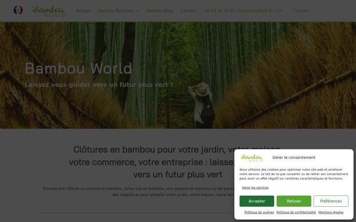 Skjermbilde av bambouworld.fr