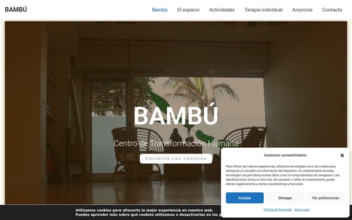 Screenshot of bambucentrodetransformacion.com
