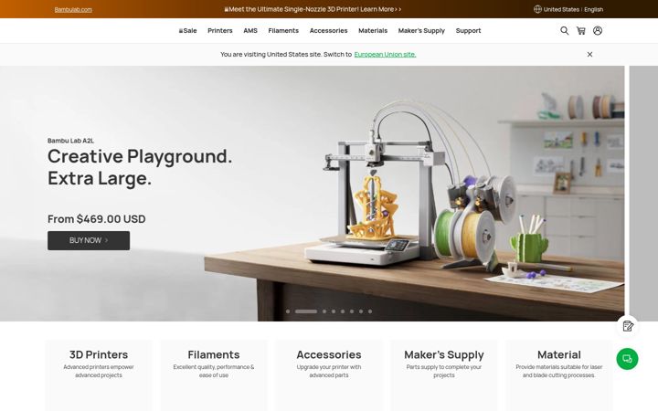 Screenshot of bambulab-us.myshopify.com