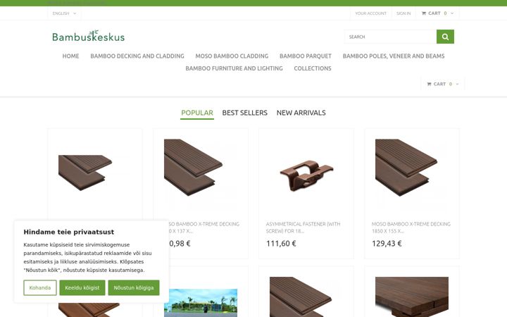 Screenshot of bambuskeskus.ee