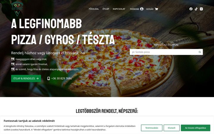 Screenshot of bambuszpizza.hu