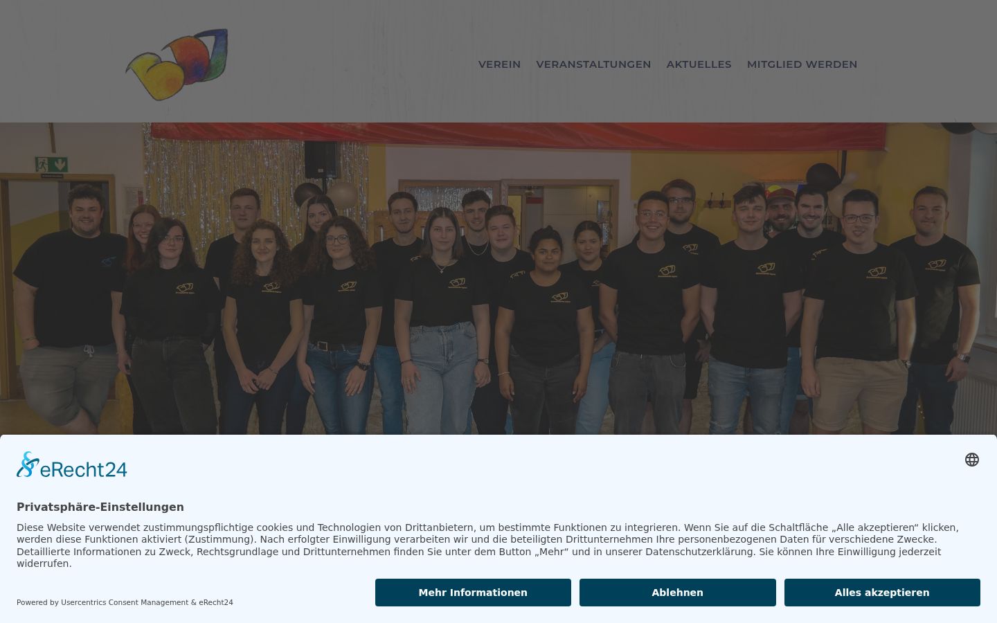 Captura de ecrã do banner de consentimento apresentado antes de qualquer interação