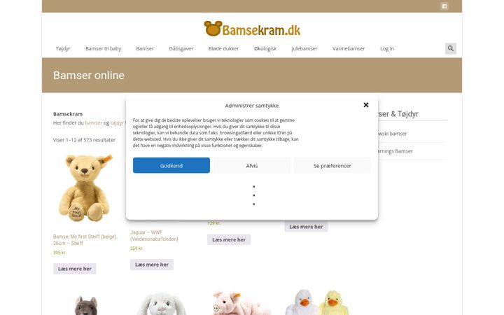 Screenshot of bamsekram.dk