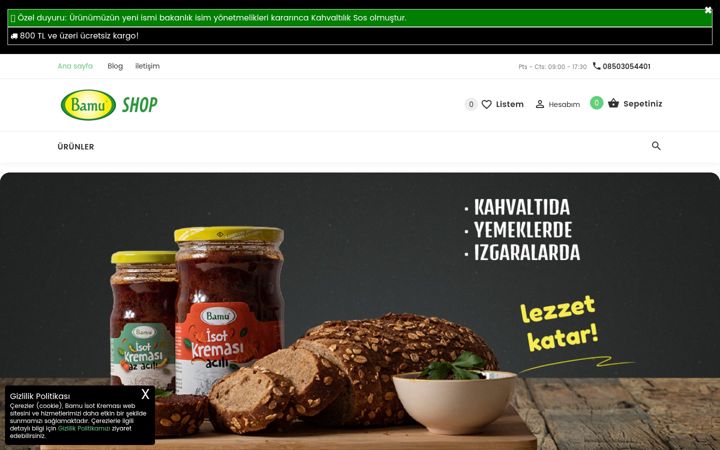 Screenshot of bamushop.com