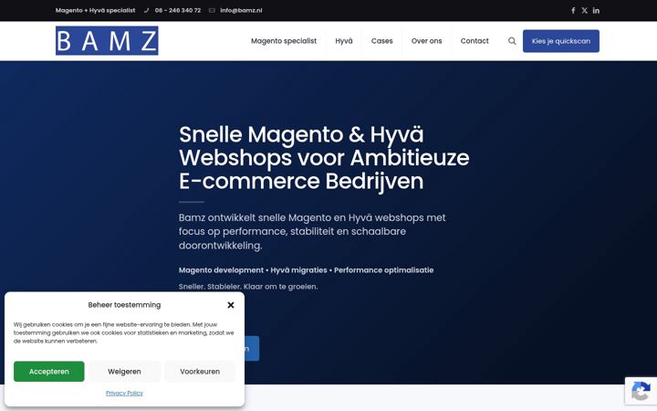 Screenshot of bamz.nl