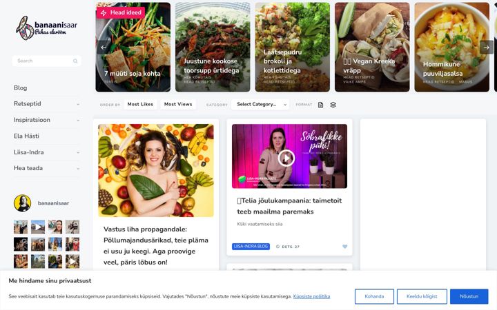 Screenshot of banaanisaar.ee