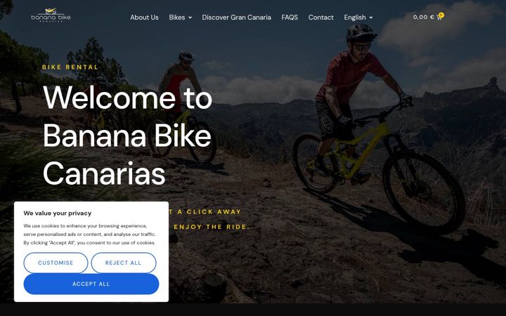Screenshot of bananabikecanarias.com