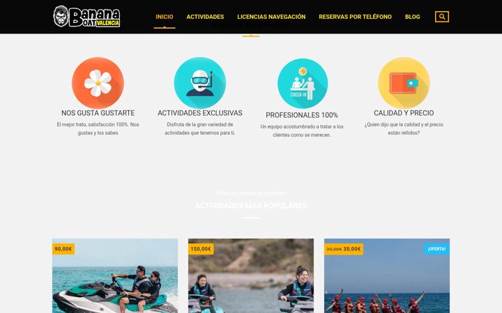 Screenshot of bananaboatvalencia.com