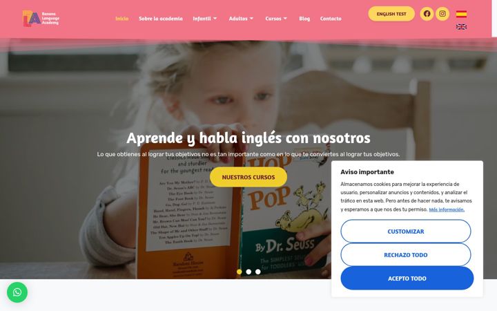 Screenshot of bananalanguageacademy.com
