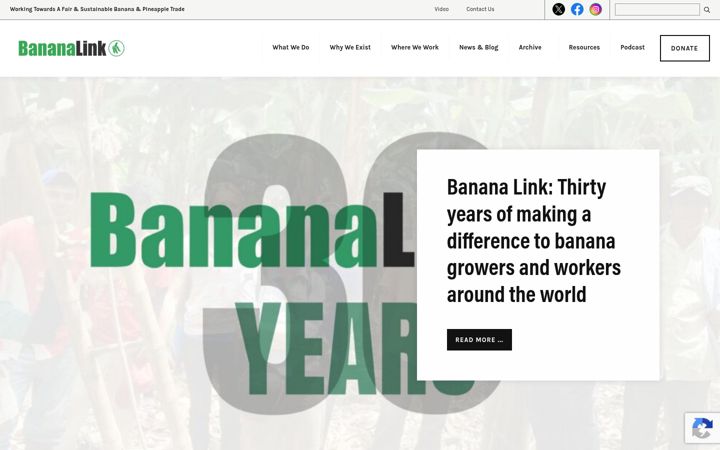 Captura de ecrã de bananalink.org.uk