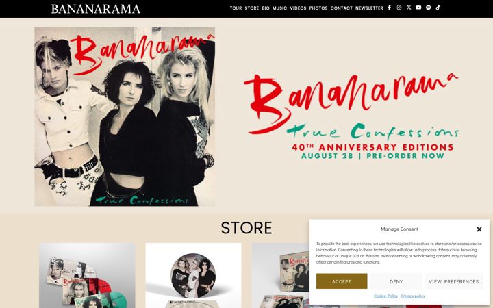 Captura de ecrã de bananarama.co.uk