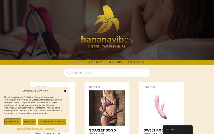Screenshot of bananavibes.shop