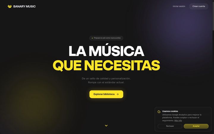 Screenshot of banarymusic.com