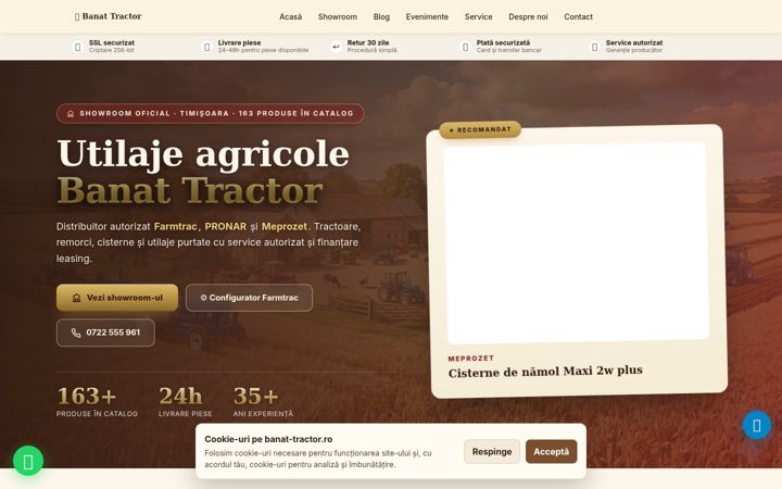 Screenshot of banat-tractor.ro