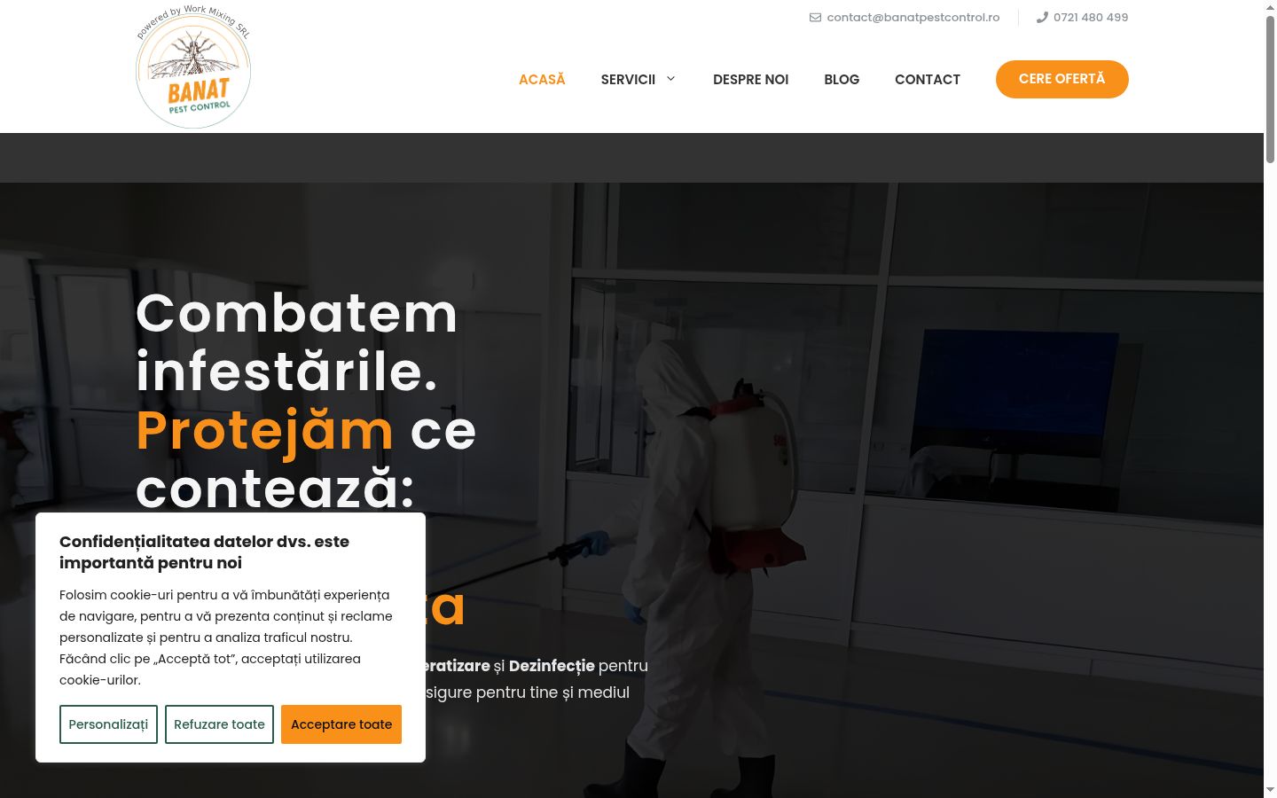 Screenshot van de toestemmingsbanner zoals getoond vóór enige interactie