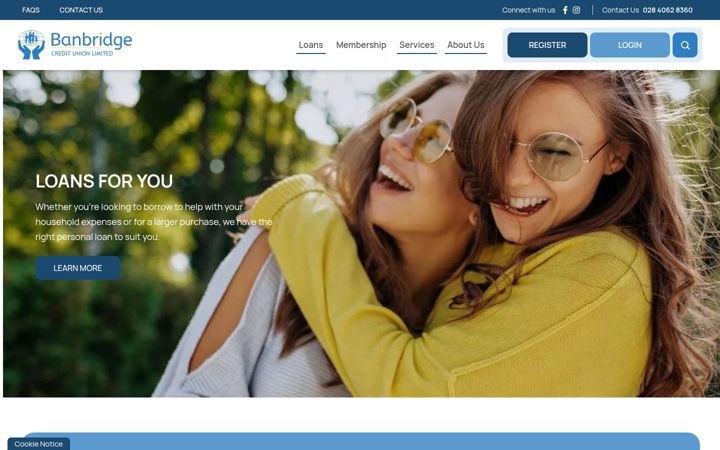 Screenshot of banbridgecreditunion.co.uk