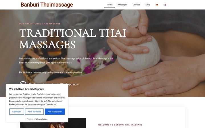 Screenshot of banburi-thaimassage.de