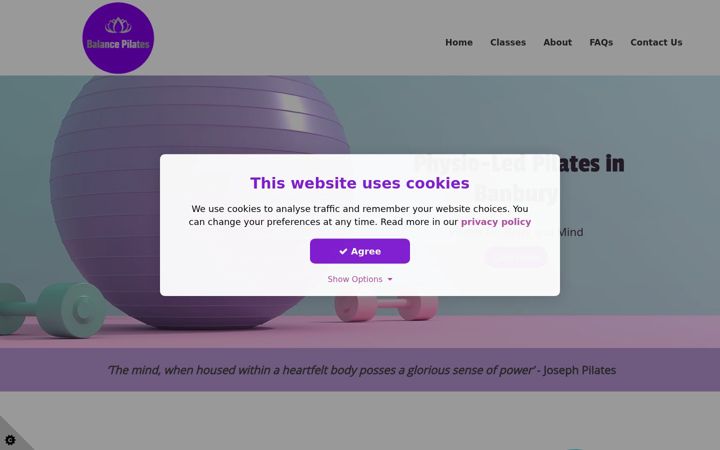 Screenshot of banbury-balance-pilates.co.uk