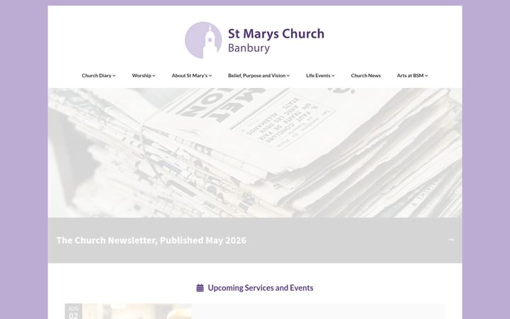 Screenshot of banburystmary.org.uk