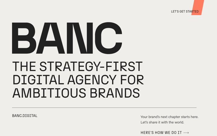 Screenshot of banc.digital