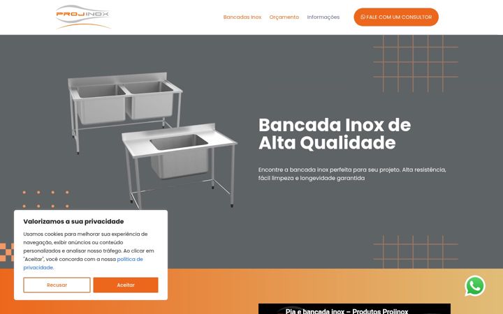 Screenshot of bancadainox.com.br